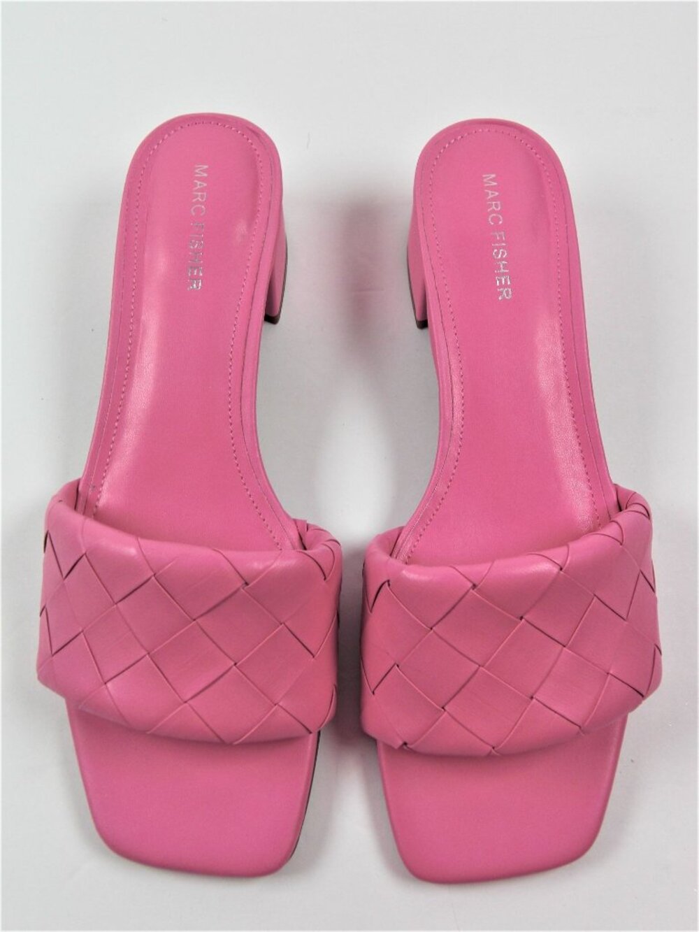 Marc Fisher Women's Casper pink Faux Leather Slip-On Block Sandals Size 10